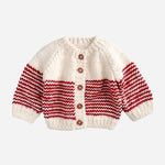 Candy Cane Kids Stripe Cardigan red and white winter christmas sweater at Boltranchstore.com free shipping baby infant boy or girl sweater gift baby shower