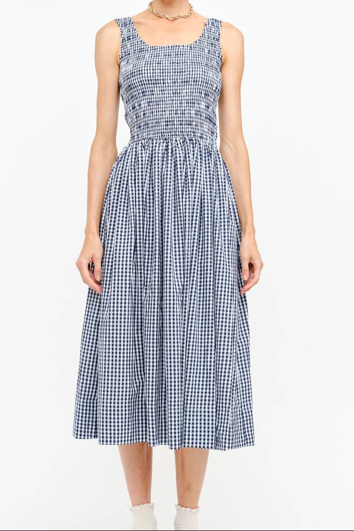 Caroline Dress doen dupe anthropologie womens gingham smocked dress summer picnic dress