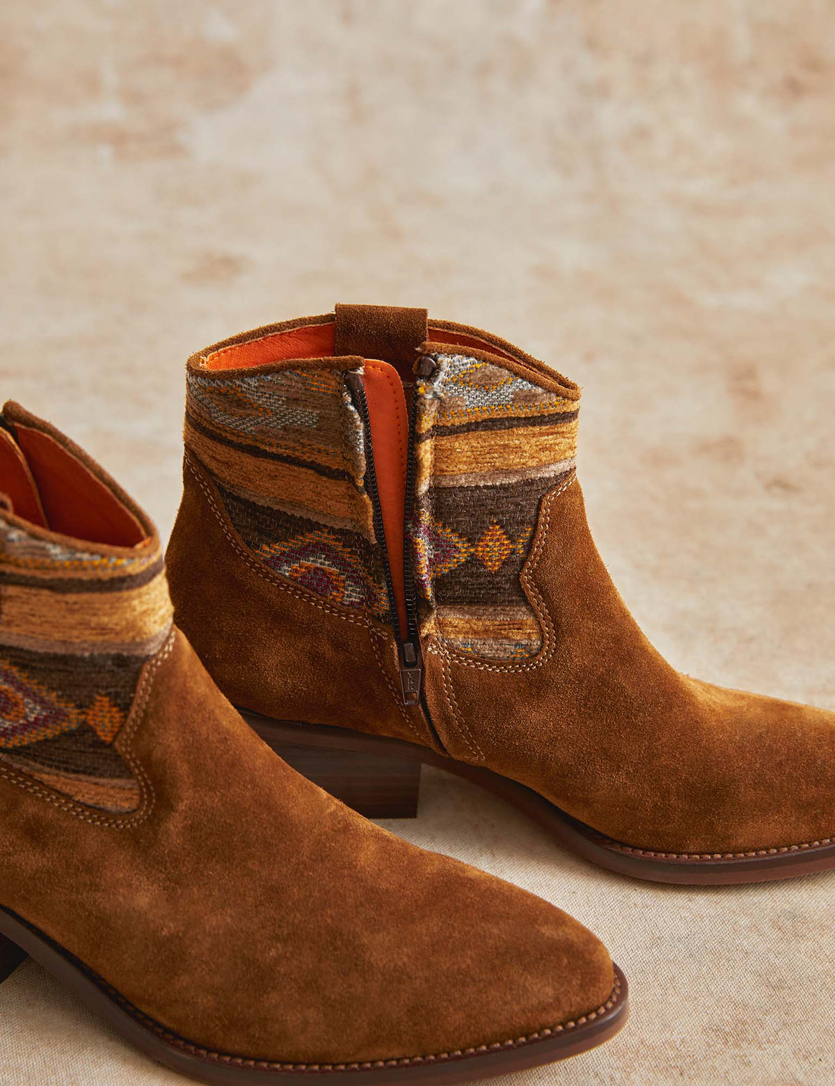 Penelope Chilvers Cassidy Killim Boot textural ankle boot for everyday western fashion