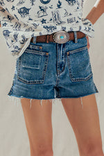 Charlie High Rise Denim Shorts buy at boltranchstore.com free shipping