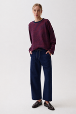 Pistola Sabrina Curved Utility Pants Nautical off duty navy pant styled with a striped knit and loafers ranch wear