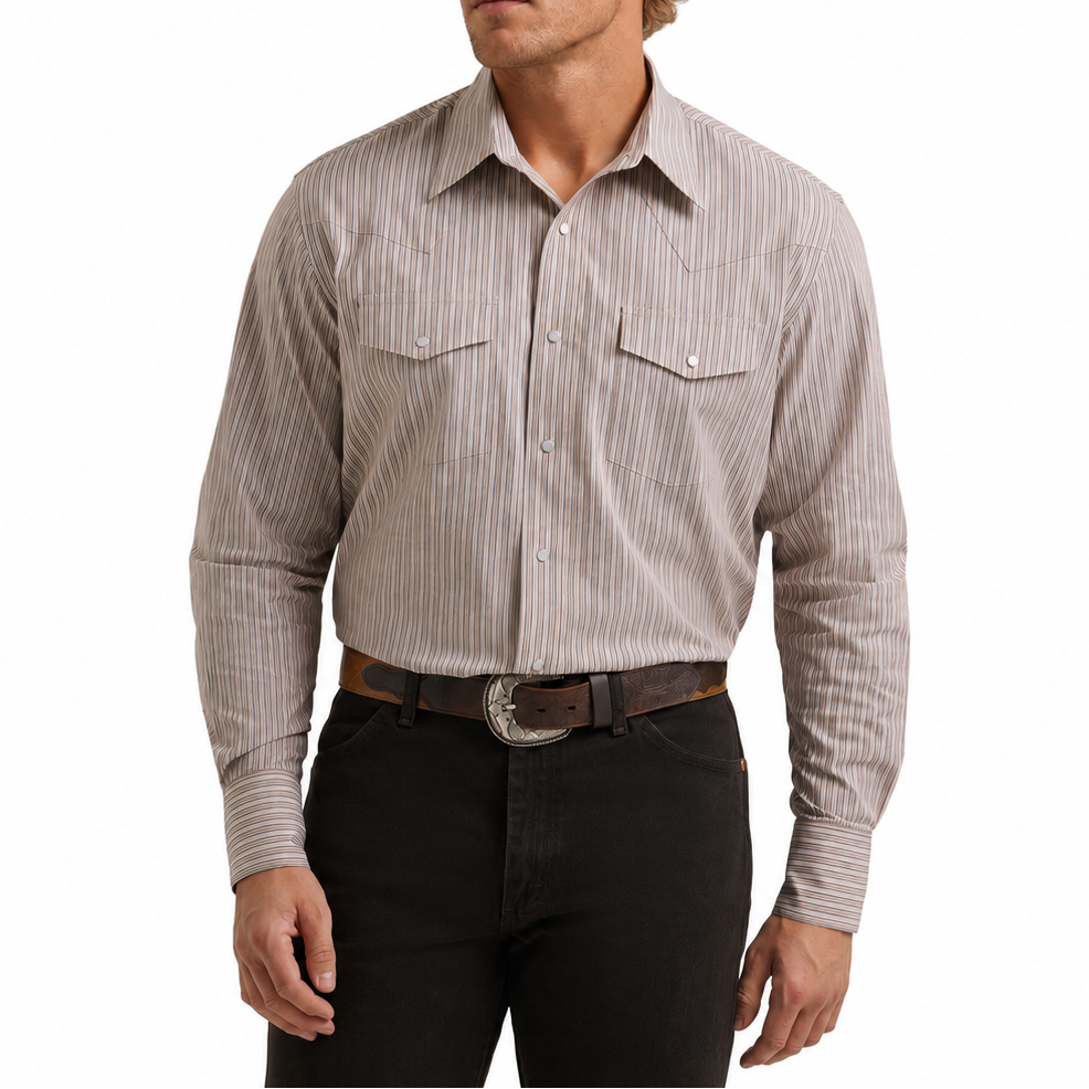 Wrangler Mens Wrinkle Resist Shirt in Wine