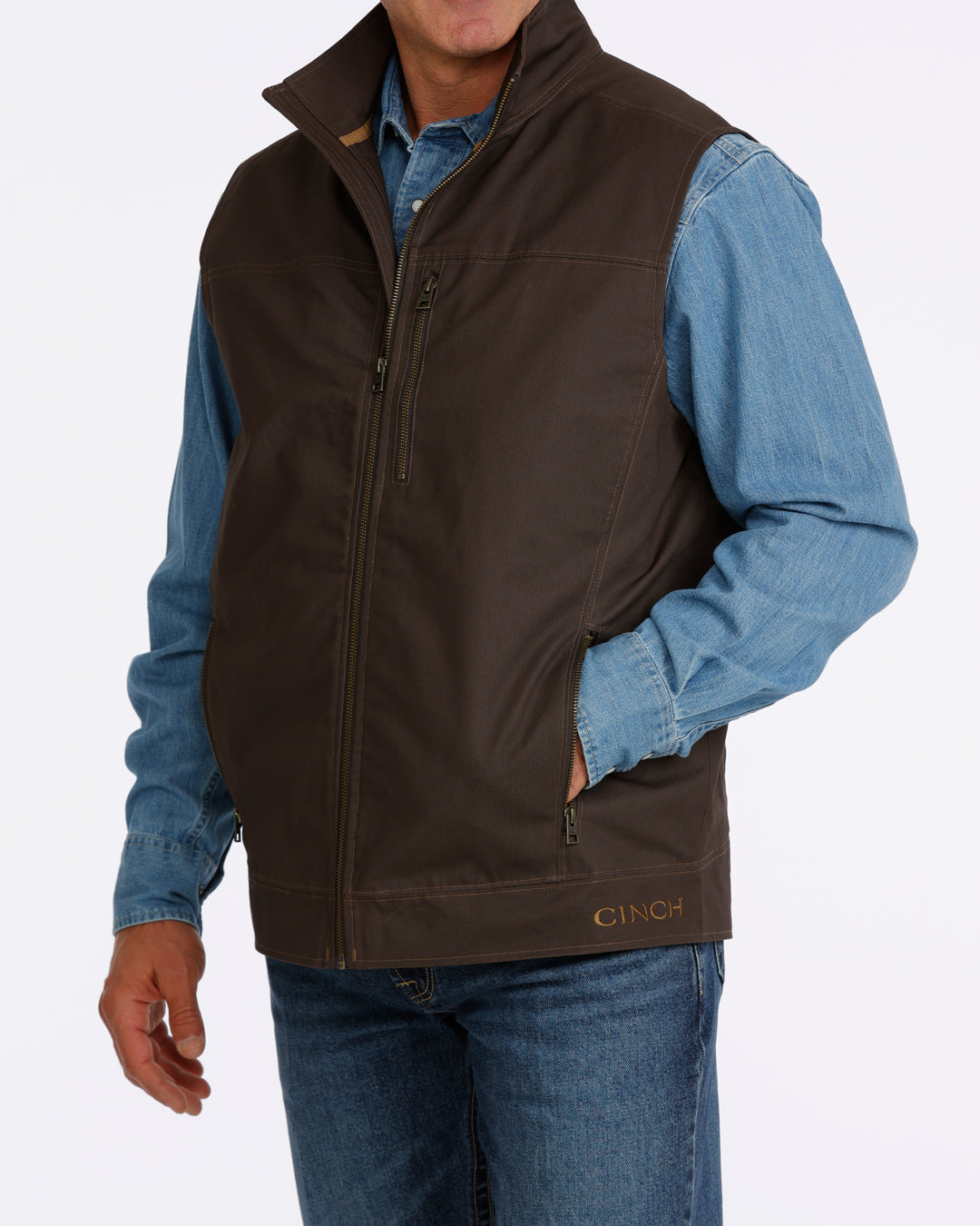Cinch Mens CC Canvas Vest concealed carry vests western wear bolt ranch store