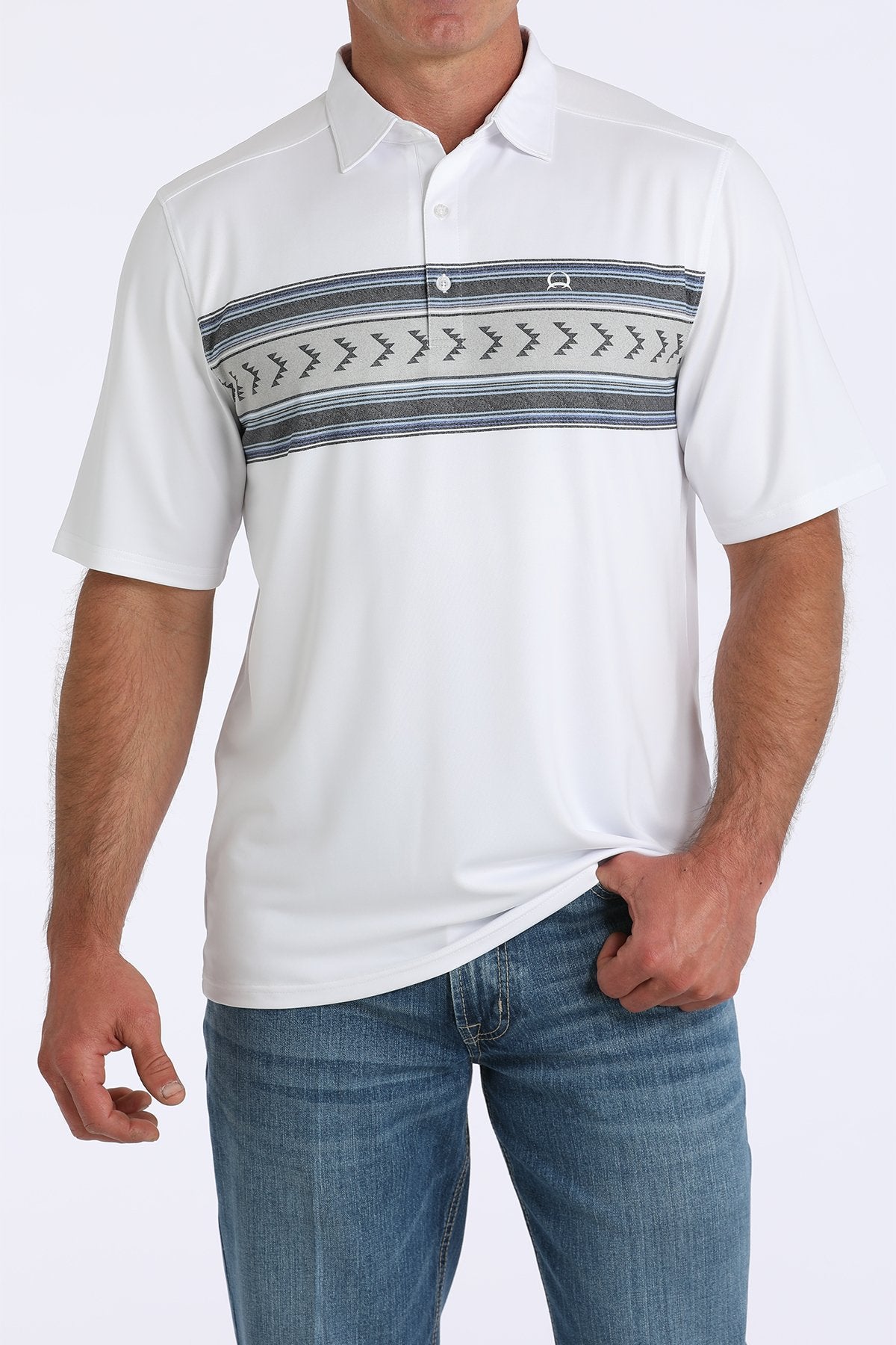 Cinch Mens Geometric Print Polo Shirt order today at boltranchstore.com free shipping mens short sleeve