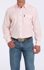 Cinch Mens Modern Fit Geometric Snap Shirt in Pink order at boltranchstore.com