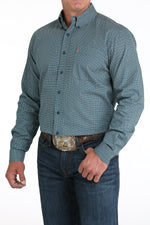 Cinch Mens Modern Fit Teal Print Western Shirt Buy at Boltranchstore.com