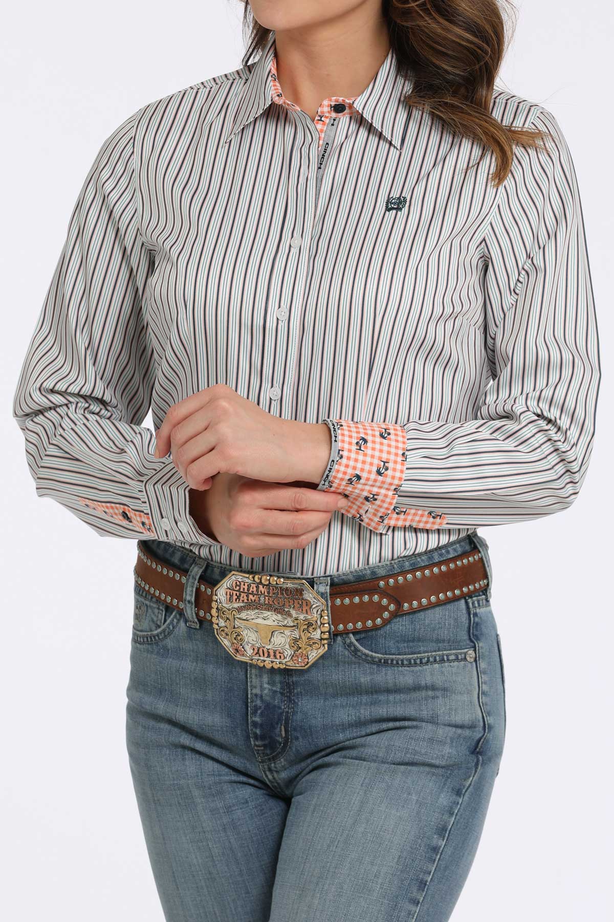 Cinch Womens LS Stripe Western Shirt Buy at Boltranchstore.com