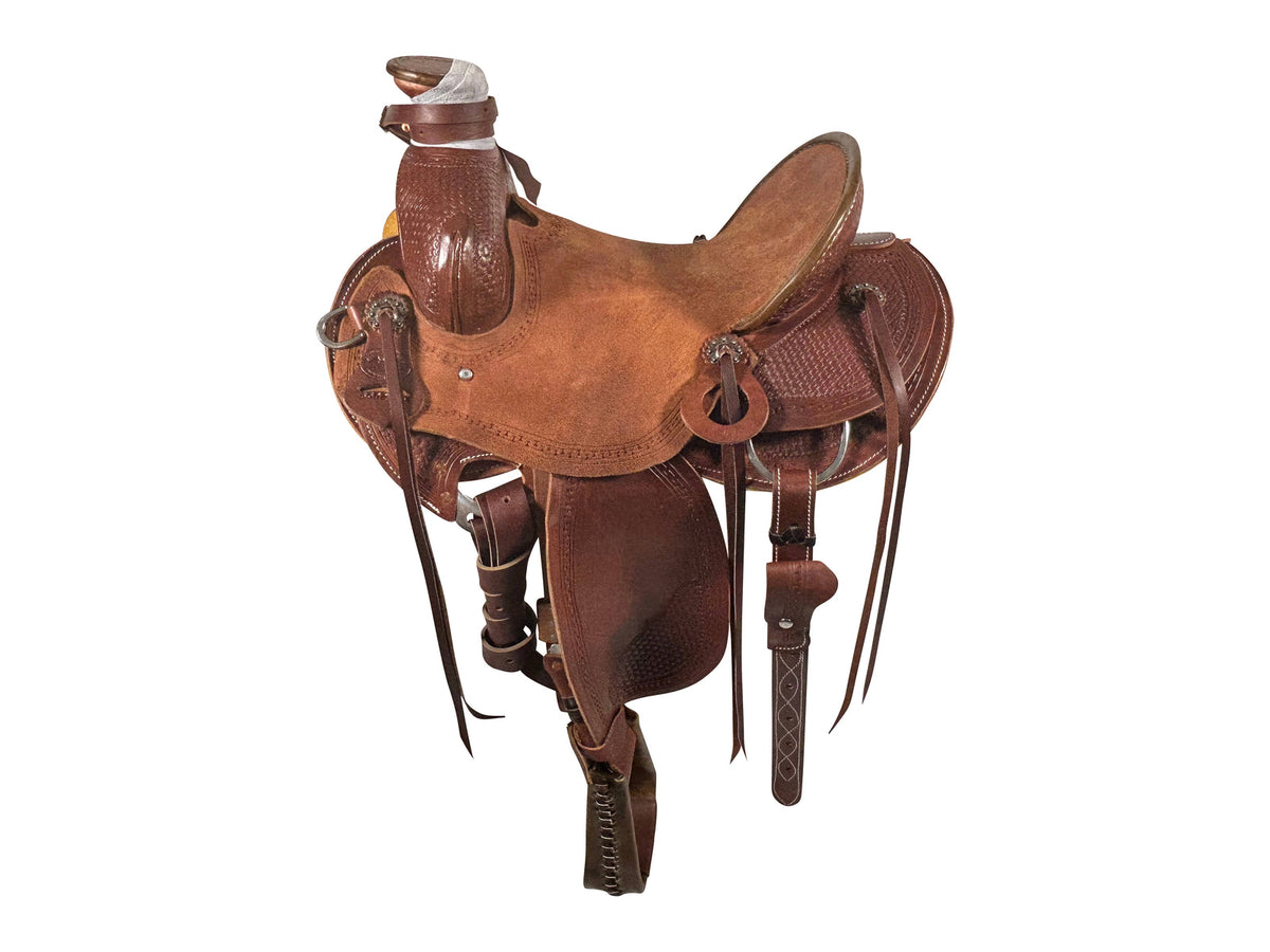 Classic Modified Association Ranch Saddle horse equine tack saddle leather brown roughout seat vickers saddle Boltranchstore.com free shipping