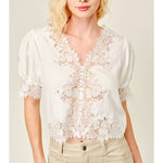 Cordelia Lace Trim Blouse 91919Tbolt ranch store elegant lace