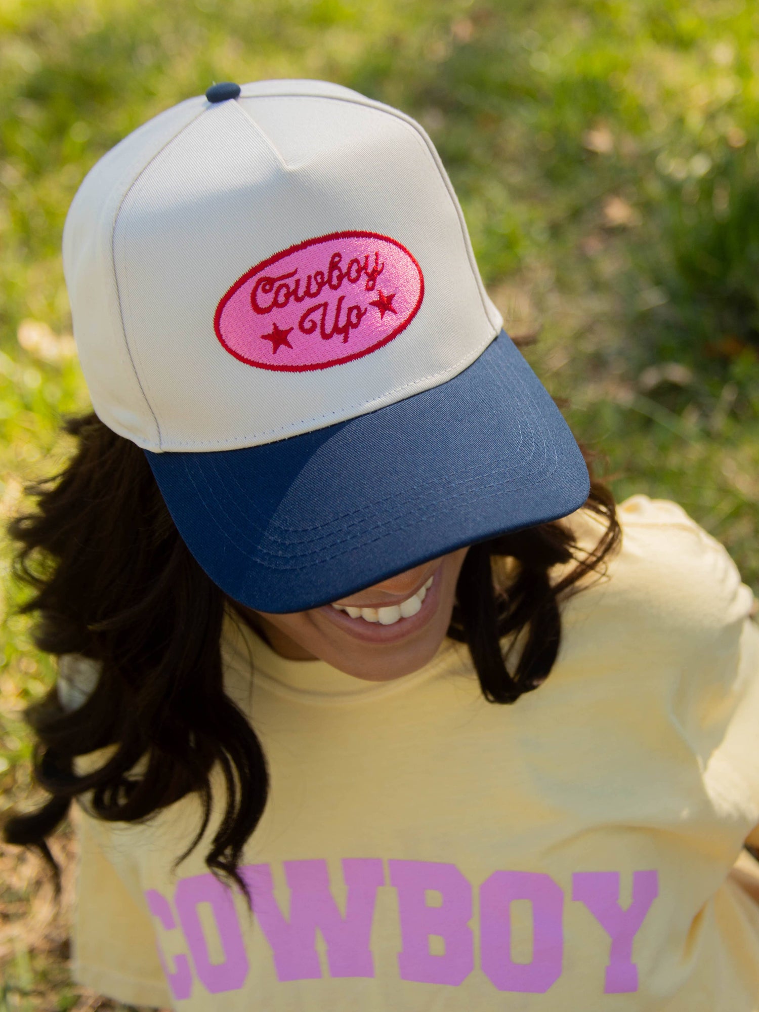 Cowboy Up Trucker Hat a perfect western girls rodeo hat at boltranchstore.com