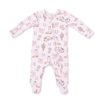 Cowgirl Boots and Bows 2 Way Ruffle Back Zipper shop at boltranchstore.com baby western wear