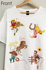 Cowgirl Era Front and Back Tee womens oversize western cowgirl top free shipping BoltRanchStore.com