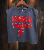 Cowgirl Gang Boxy Muscle Tee a faded navy tee a rodeo boxy muscle tee at boltranchstore.com