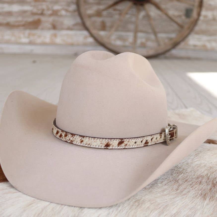 Cowhide Hat Band with Silver Buckle find at boltranchstorte.com