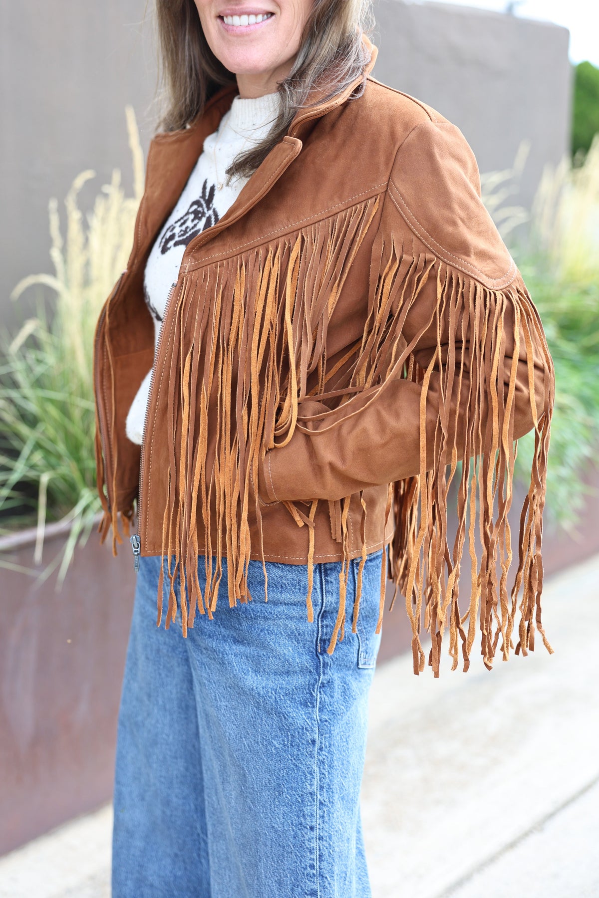 Cripple Creek Womens Vintage Fringe Jacket brown western fringe coat country music concert Bolt Ranch Store