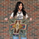 Fringe Cross Me Bandana Sage pairs with a denim jacket Park City
