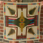 Fringe Cross Me Bandana Tan southwestern cross design on a tan ground womens western boutique Utah SKU BANDCRSMETAN0564