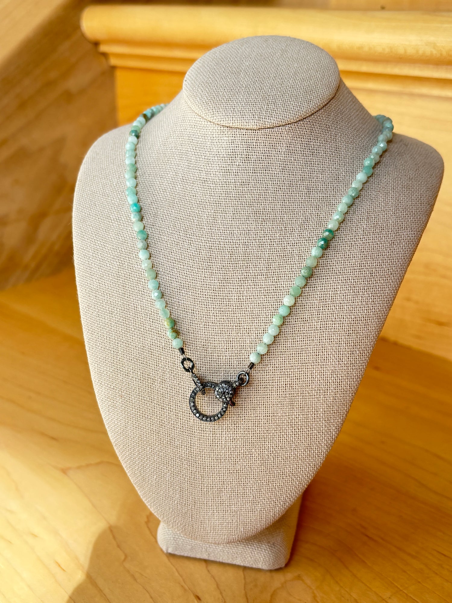 Makhala Amazonite with Diamond Closure