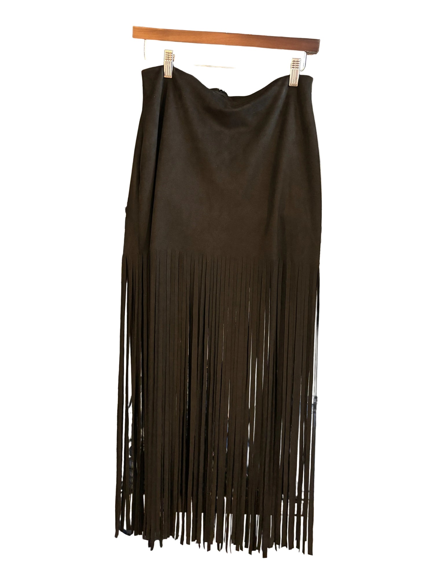 Sallie Suede Fringe Skirt Medium rise womens black fringe skirt western fashion country concert music Boltranchstore.com Free Shipping
