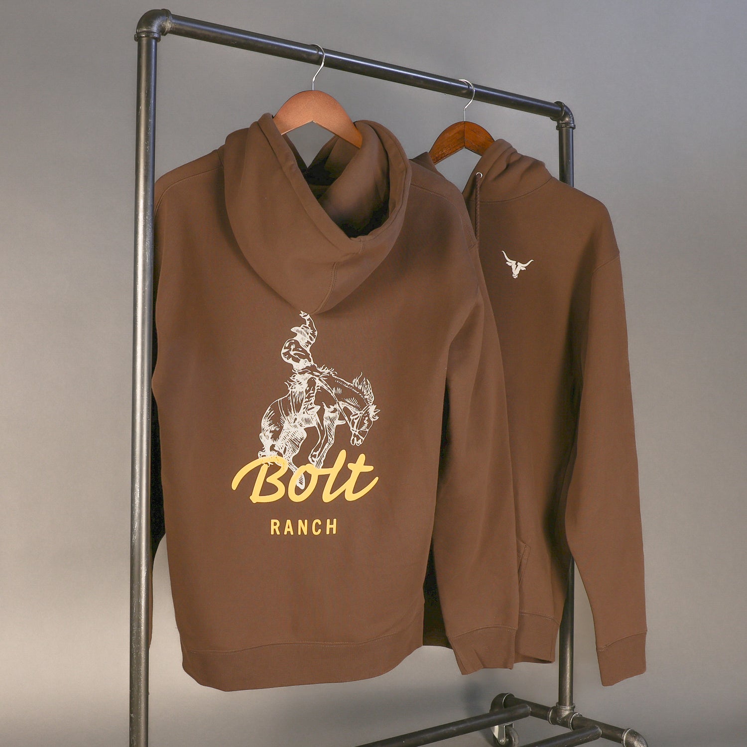 Bolt Ranch Harvest Collection - Adult Hoodie - Chocolate