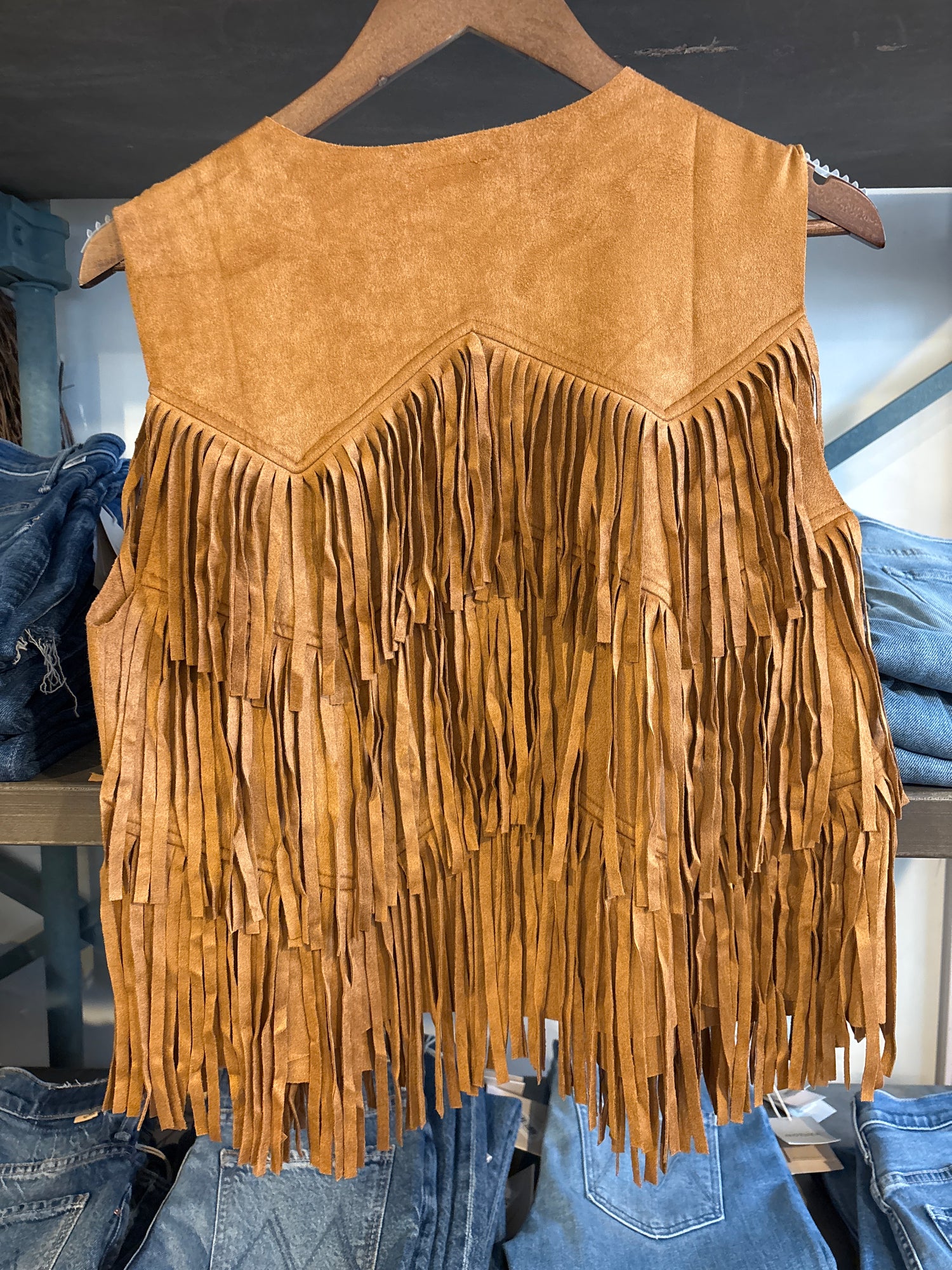 Sadie Suede Chevron Fringe Vest