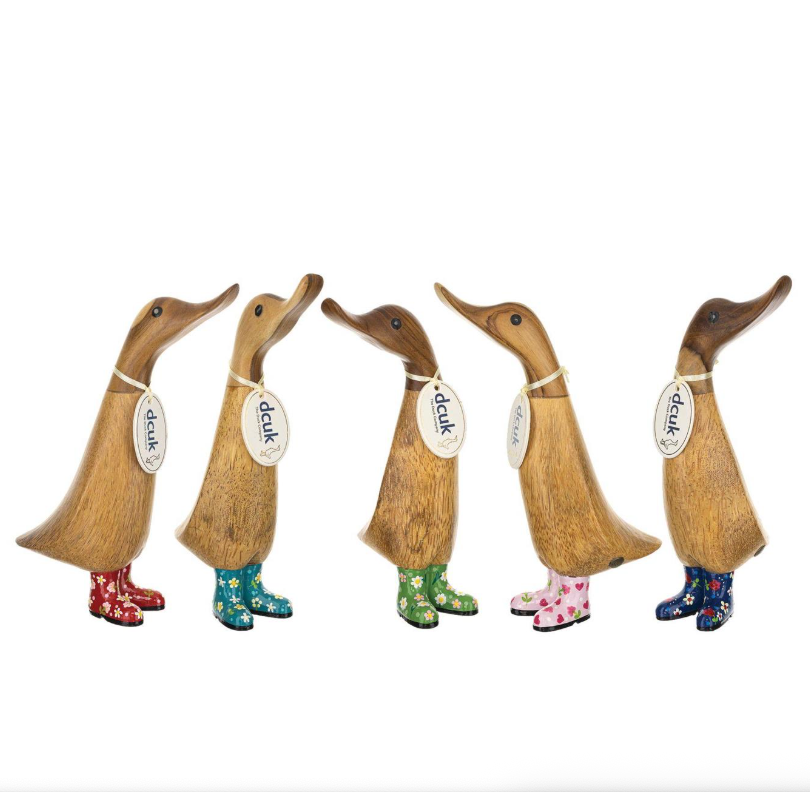 DCUK Floral Boots Duckling wooden decor ducks spring summer at Boltranchstore.com unique gift