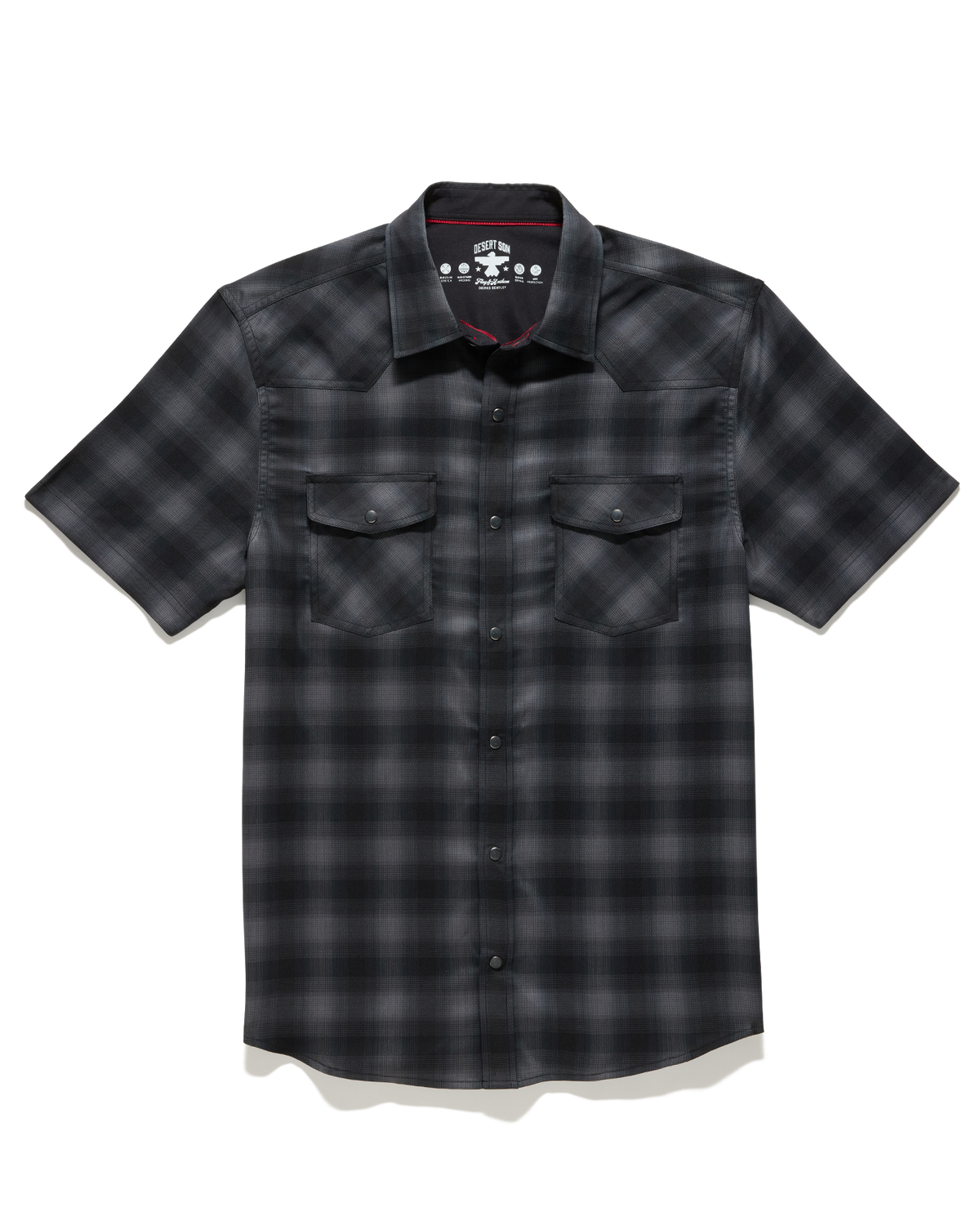 Desert Son UPF Performance Western Shirt DS-SM25WS2623 mens black plaid Boltranchstore.com