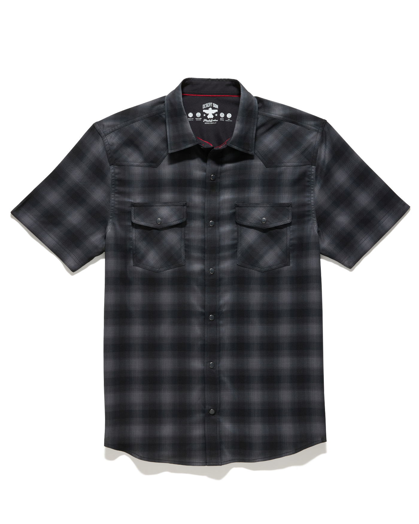 Desert Son UPF Performance Western Shirt DS-SM25WS2623 mens black plaid Boltranchstore.com