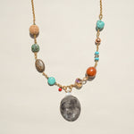 Twisted Silver Rock Rocker Necklace long 28 inch strand with a statement drop womens jewelry western fashion