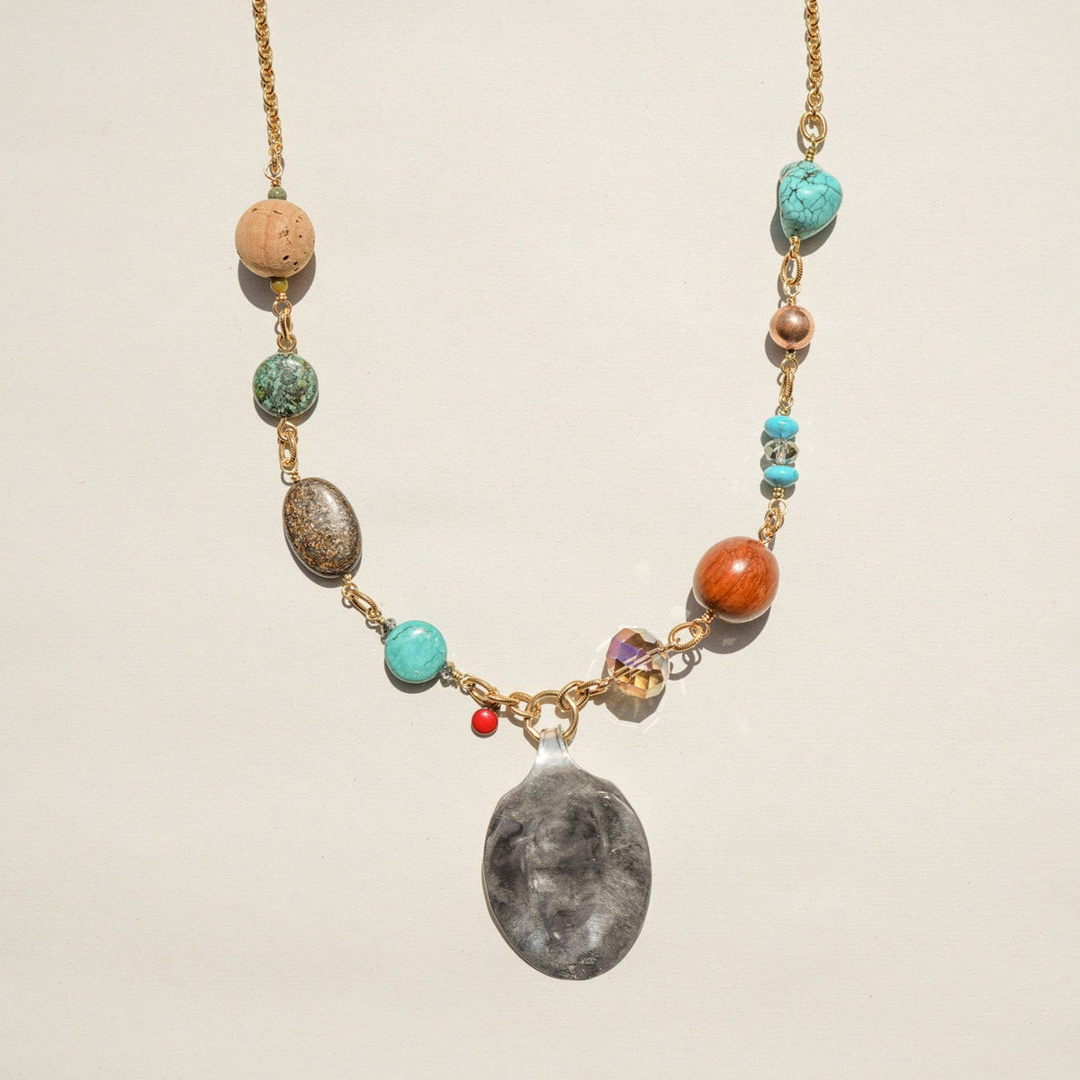 Twisted Silver Rock Rocker Necklace long 28 inch strand with a statement drop womens jewelry western fashion