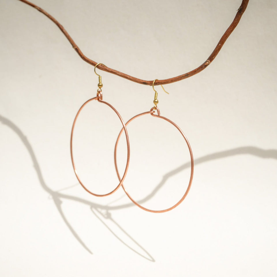 Twisted Silver Hammered Hoops