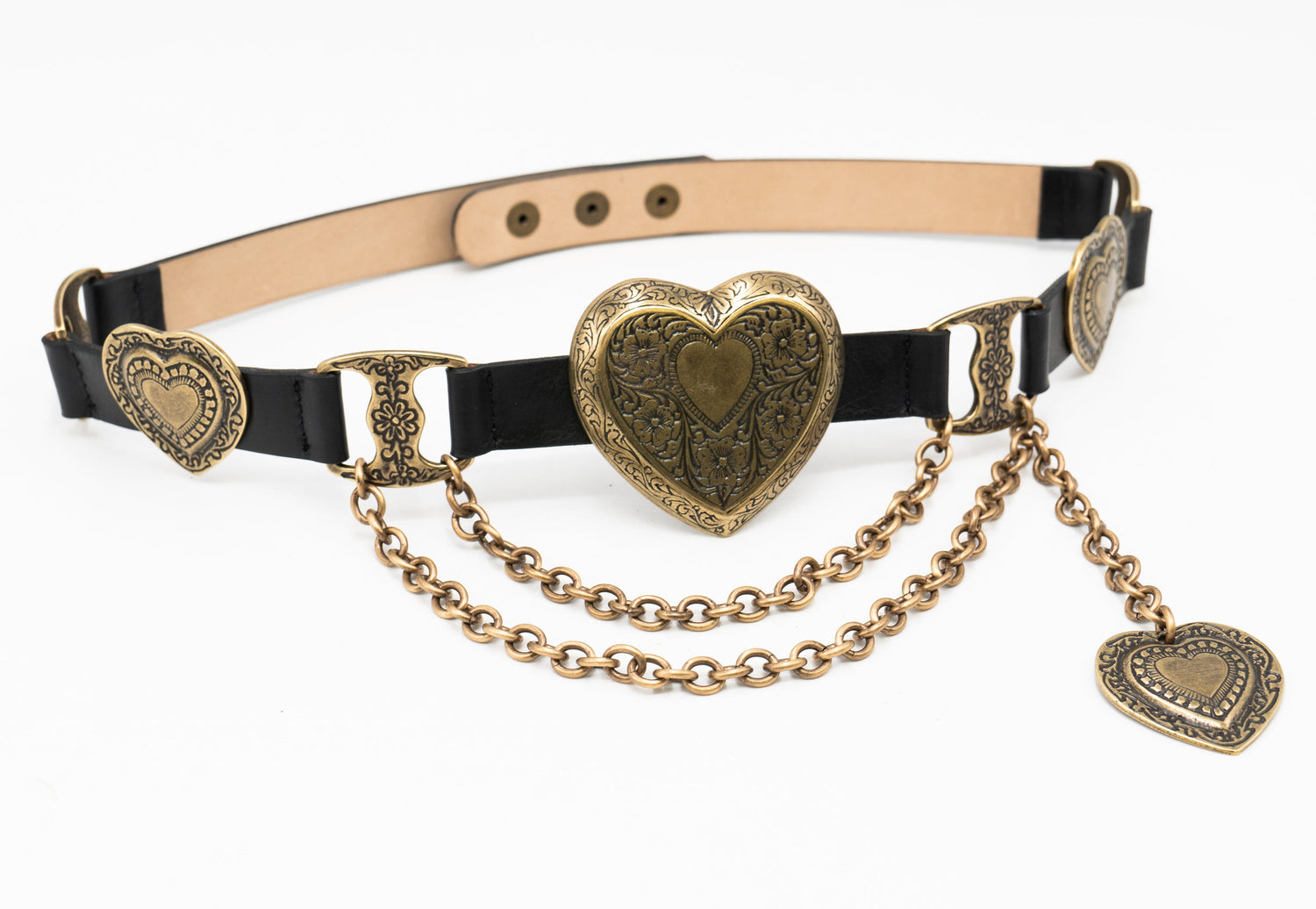 Womens Mia Heart Belt Brass
