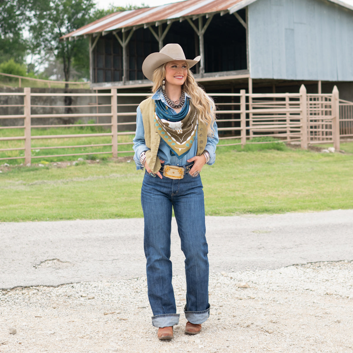 Fringe Hooked Silk Scarf