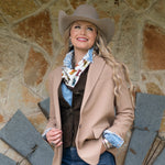 Fringe Big Pasture Silk Scarf made to tie as a classic wild rag at the neck western fashion