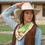 Fringe Scarves Toro Grande Silk Scarf heritage western design with a playful vintage Americana feel Park City