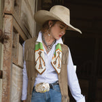 Fringe Scarves Toro Grande Silk Scarf vintage western sign painting style lettering cowgirl