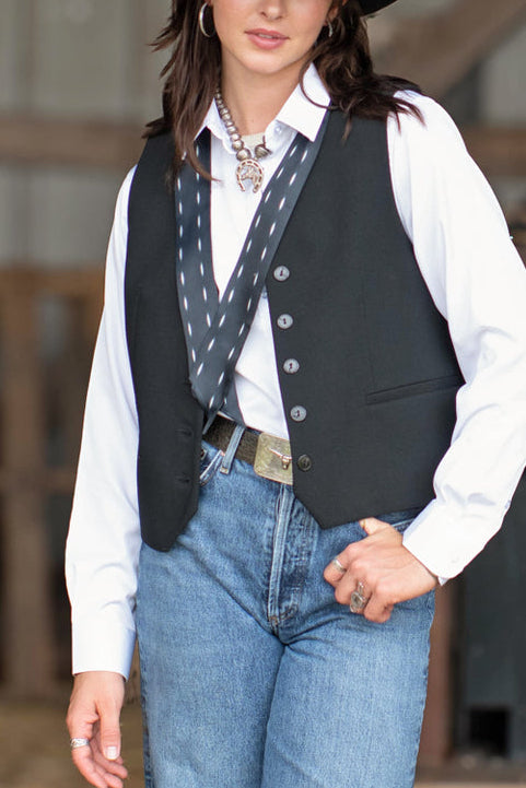 Fringe Twilly Buckstitch black 