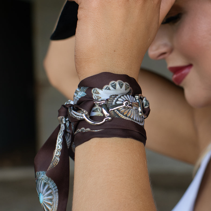 Fringe Snaffle Bit Accessory Silver silver tone brass snaffle bit womens western boutique Utah SKU BITSILVER