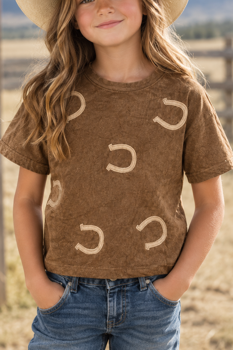 Dainie Girls Horseshoe Suede T Shirt Boltranchstore.com by Hayden LA girls 
