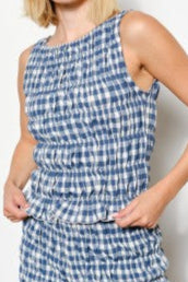 Delilah Womens Gingham Smoked Top order at boltranchstore.com