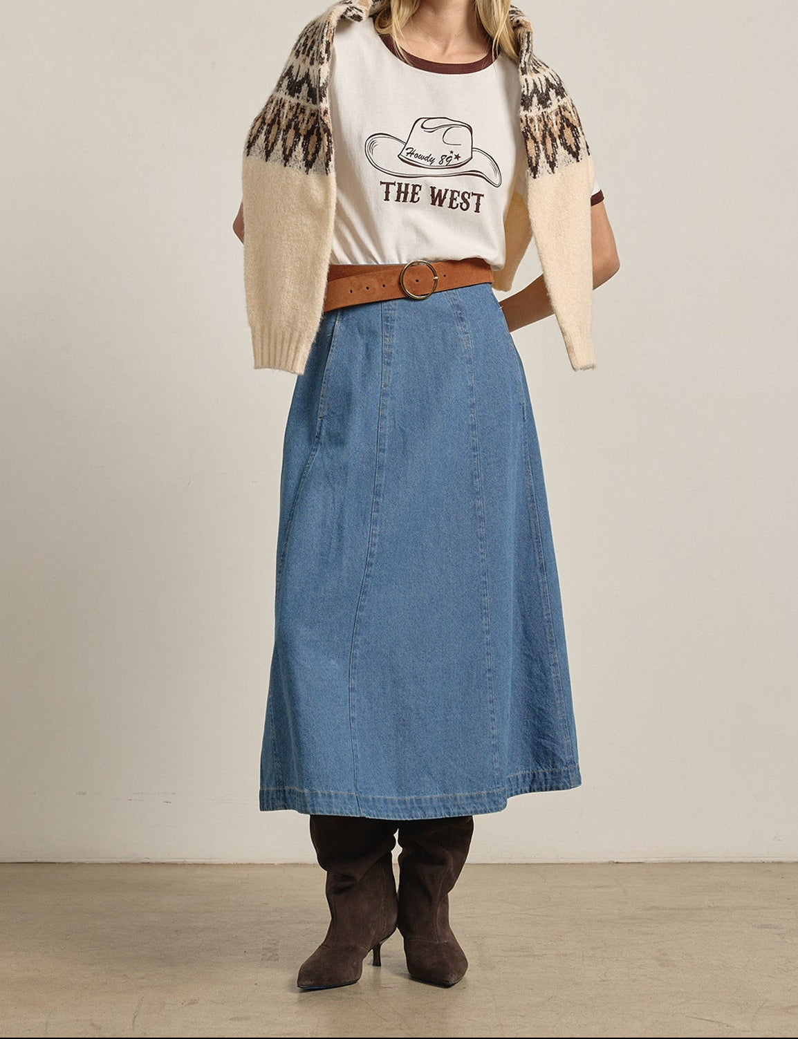 Demi A Line Denim Skirt find at boltranchstore.com western wear free shipping
