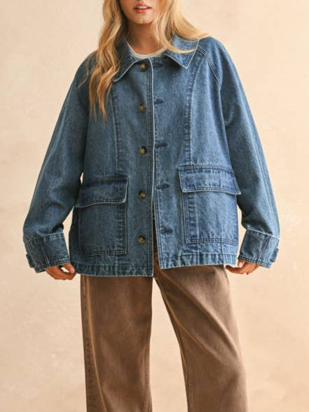 Denise Denim Casual Jacket ranch coat denim jacket, 