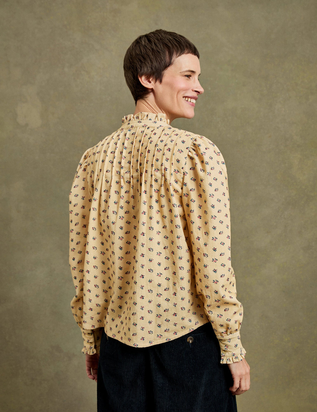 Penelope Chilvers Dervla Cord Blouse relaxed fit through the body with a curved shirt hem western fashion