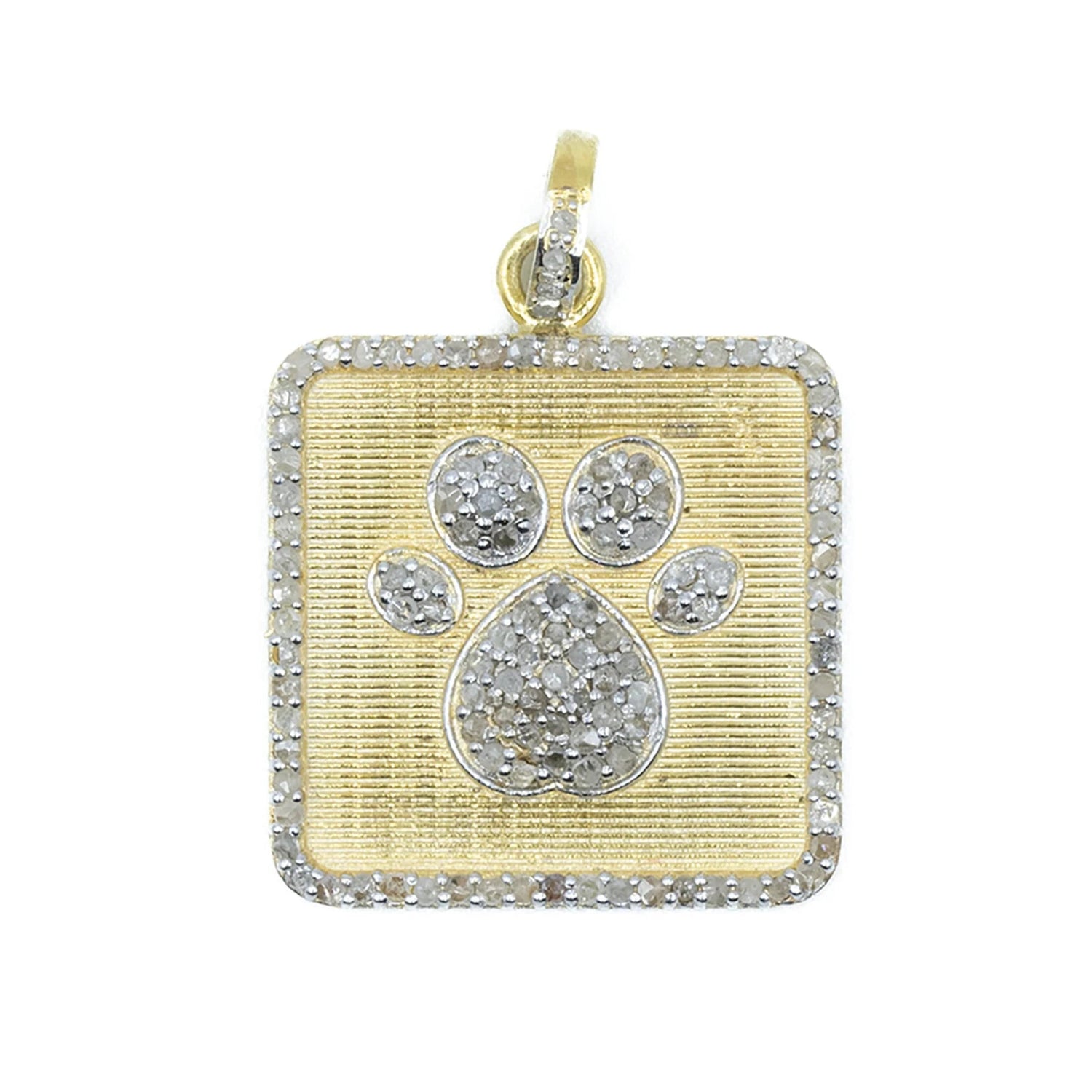 Makhala Dog Paw Square Charm