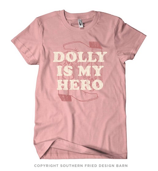 Dolly is my Hero SS T Shirt - Bubble Gum