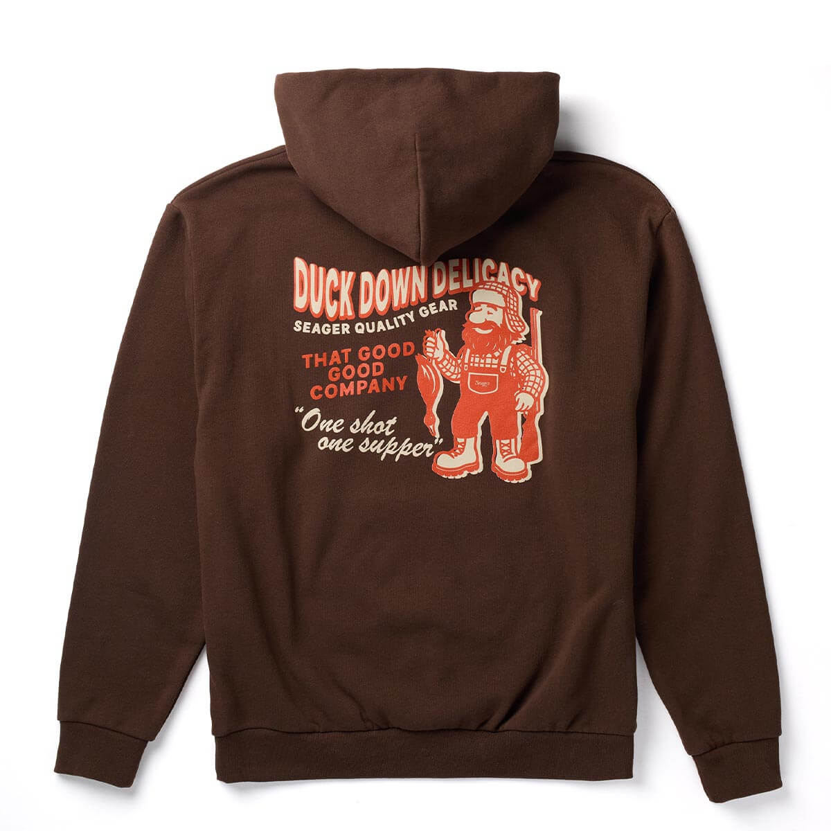 Seager Duck Down Delicacy Hoodie Brown brown cotton poly mens pullover hoodie western clothing Utah SKU MFH26DUCKDDBRN