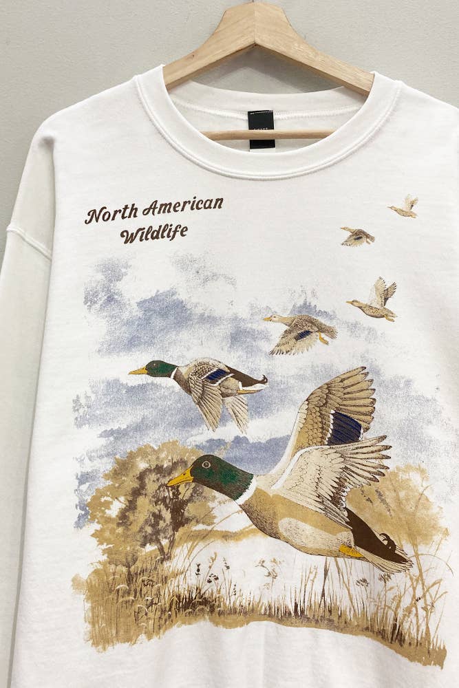 Ducks Wildlife Sweatshirt womens western fashion hunting duck mallard free shipping Sweet Claire Boltranchstore.com