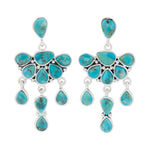 Turquoise teardrop earrings Durango Blue Turquoise Silver Chandelier Earrings at boltranchstore.com free shipping