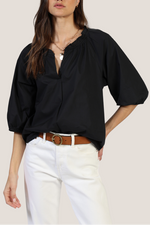 Dylan Jolie Blouse black white womens top shirt short puff sleeve popular timeless shirt Boltranchstore.com Free Shipping G5W77SPC