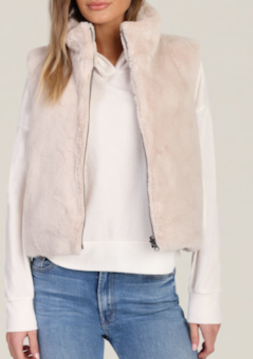 Dylan Womens Classic Reversible Vest cream fur vest fall winter 2025 free shipping Boltranchstore.com
